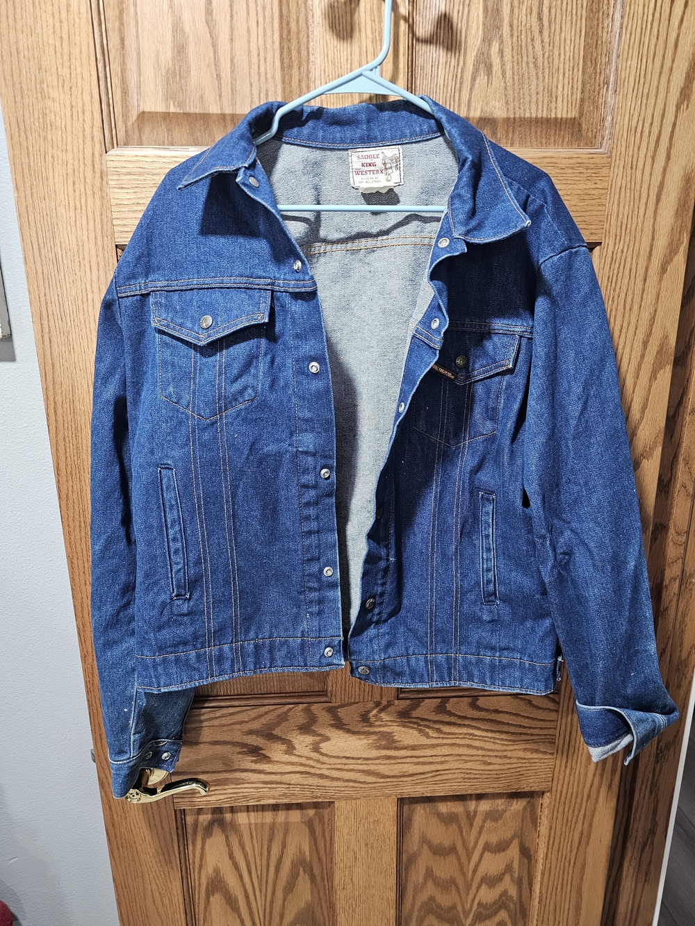 Vintage Saddle King Western Classic Denim Jacket - Blue